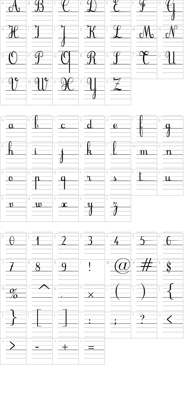 cursif-lignes character map