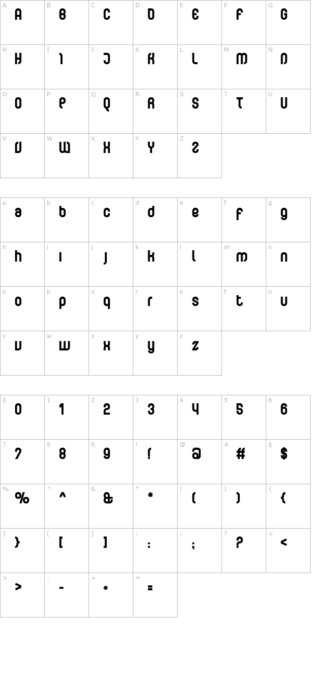 CurvatureBlack character map