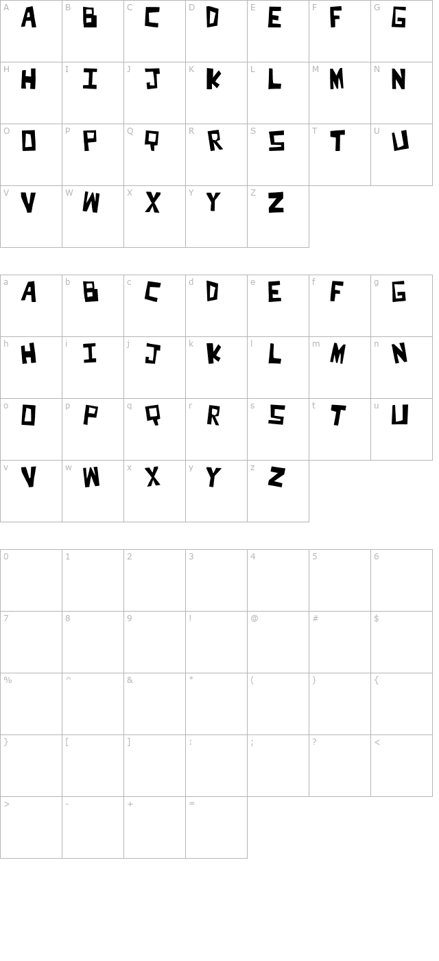 cut-it-out character map