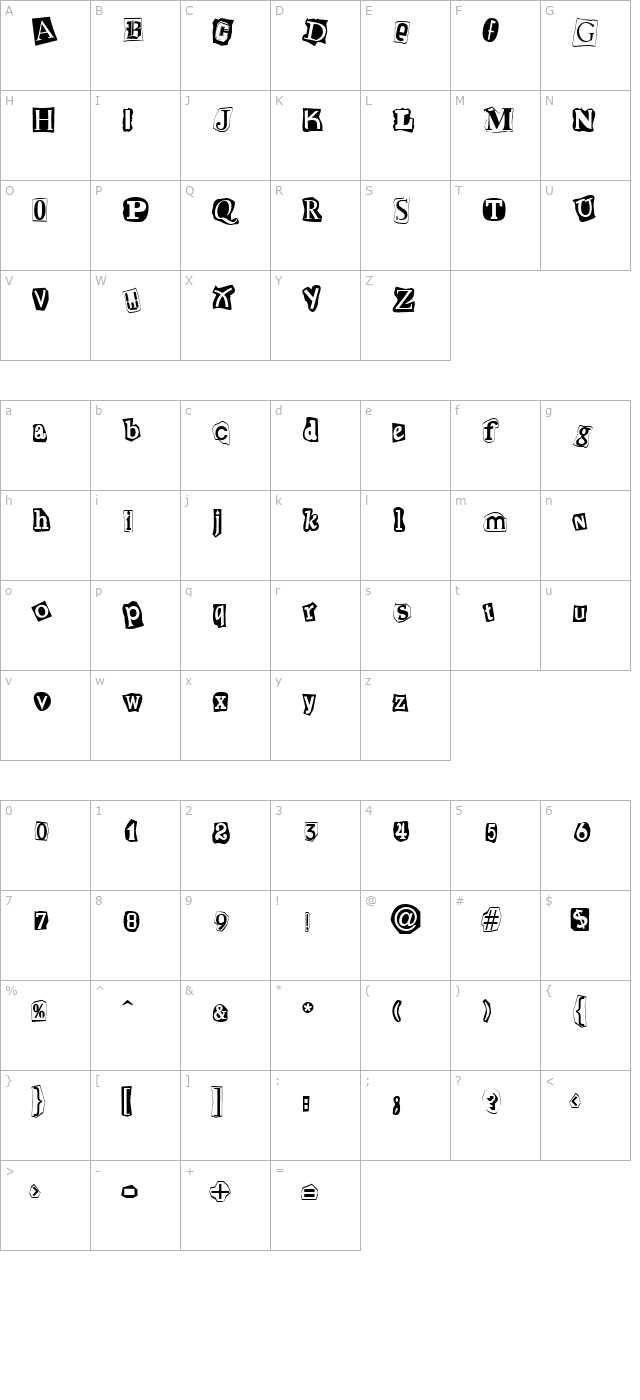 Cut-n-Paste character map