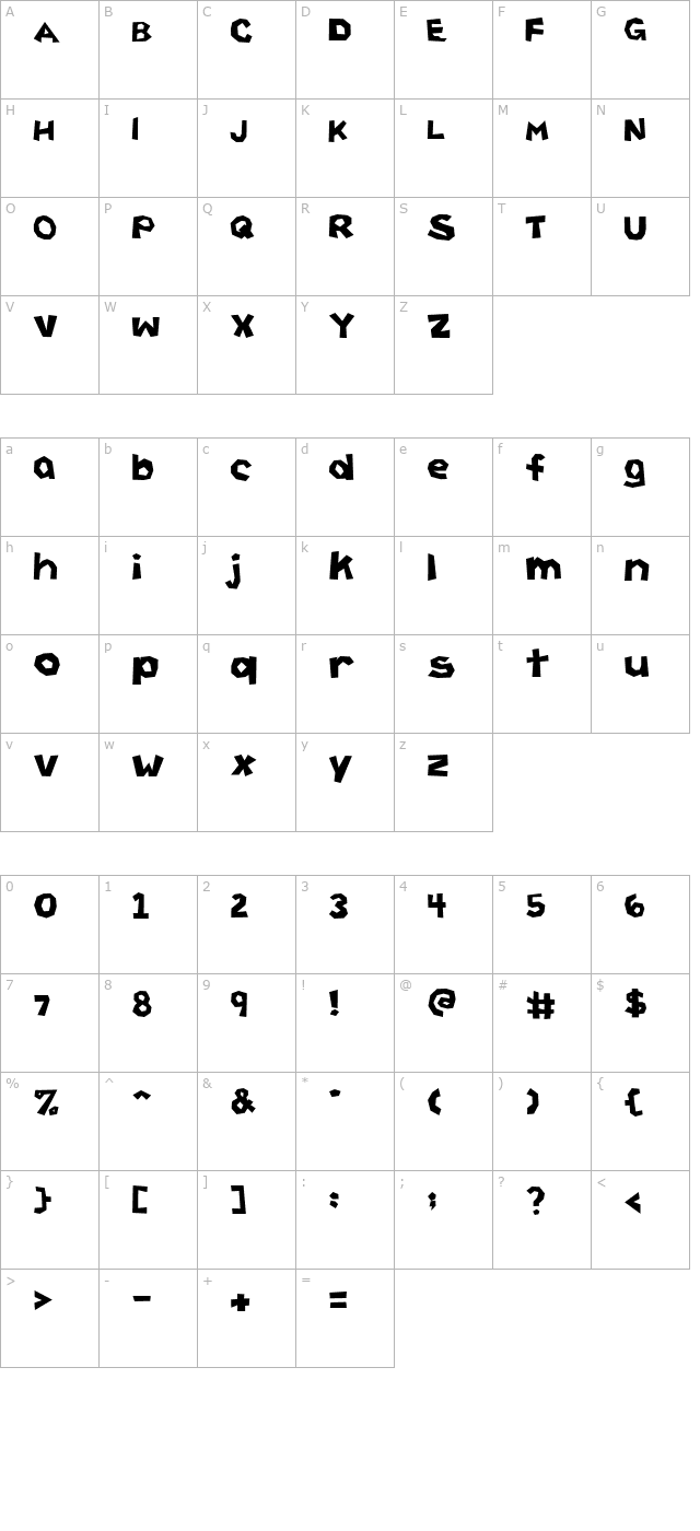 cutting-corners character map