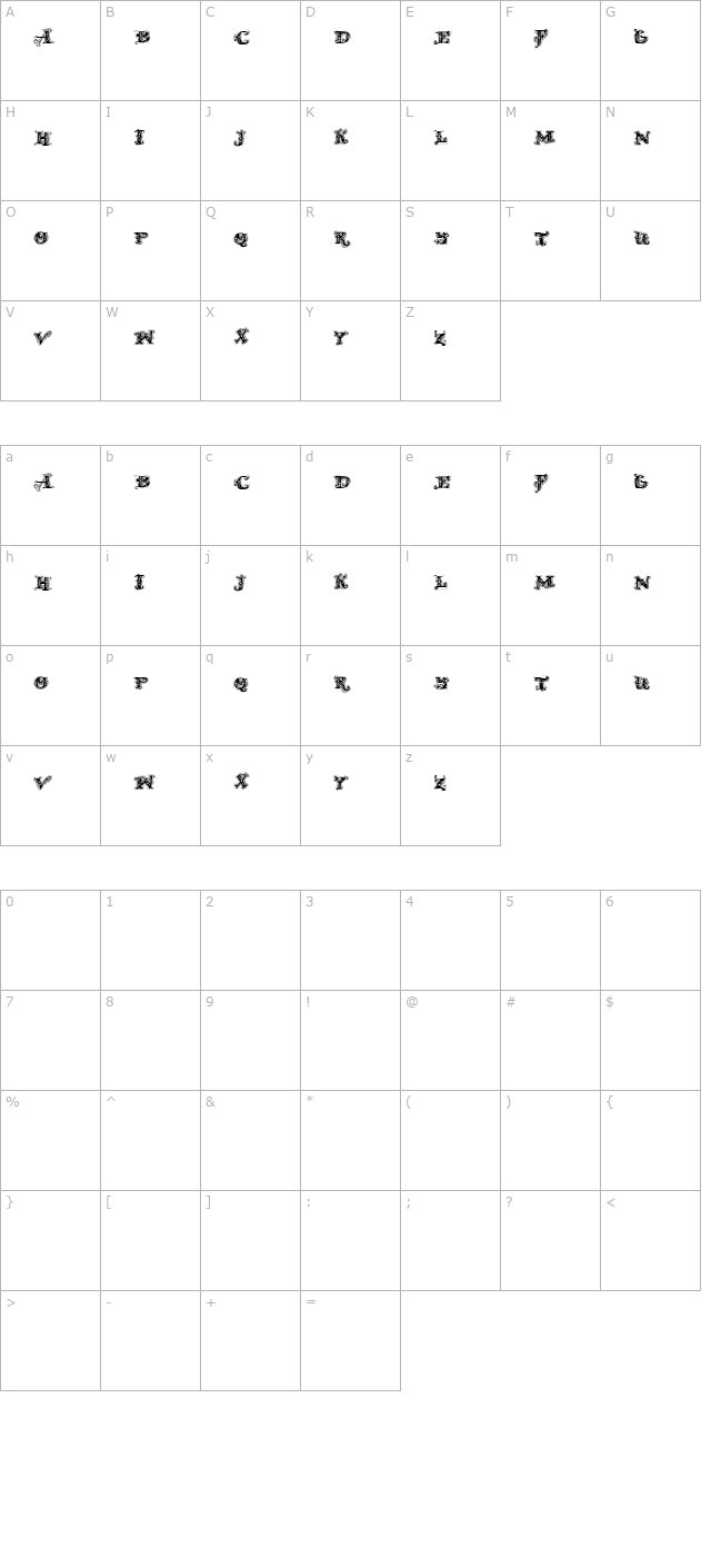 D_OLD MODERN 2 character map