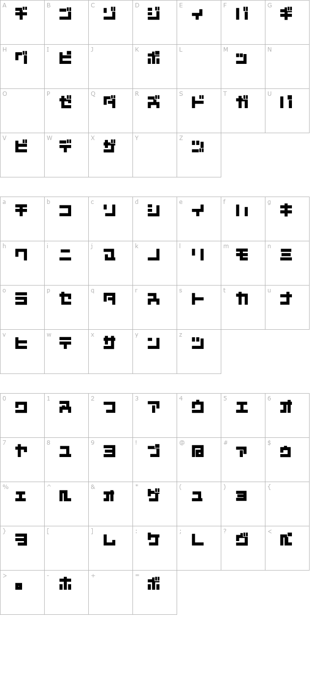 D3 Mouldism Katakana character map