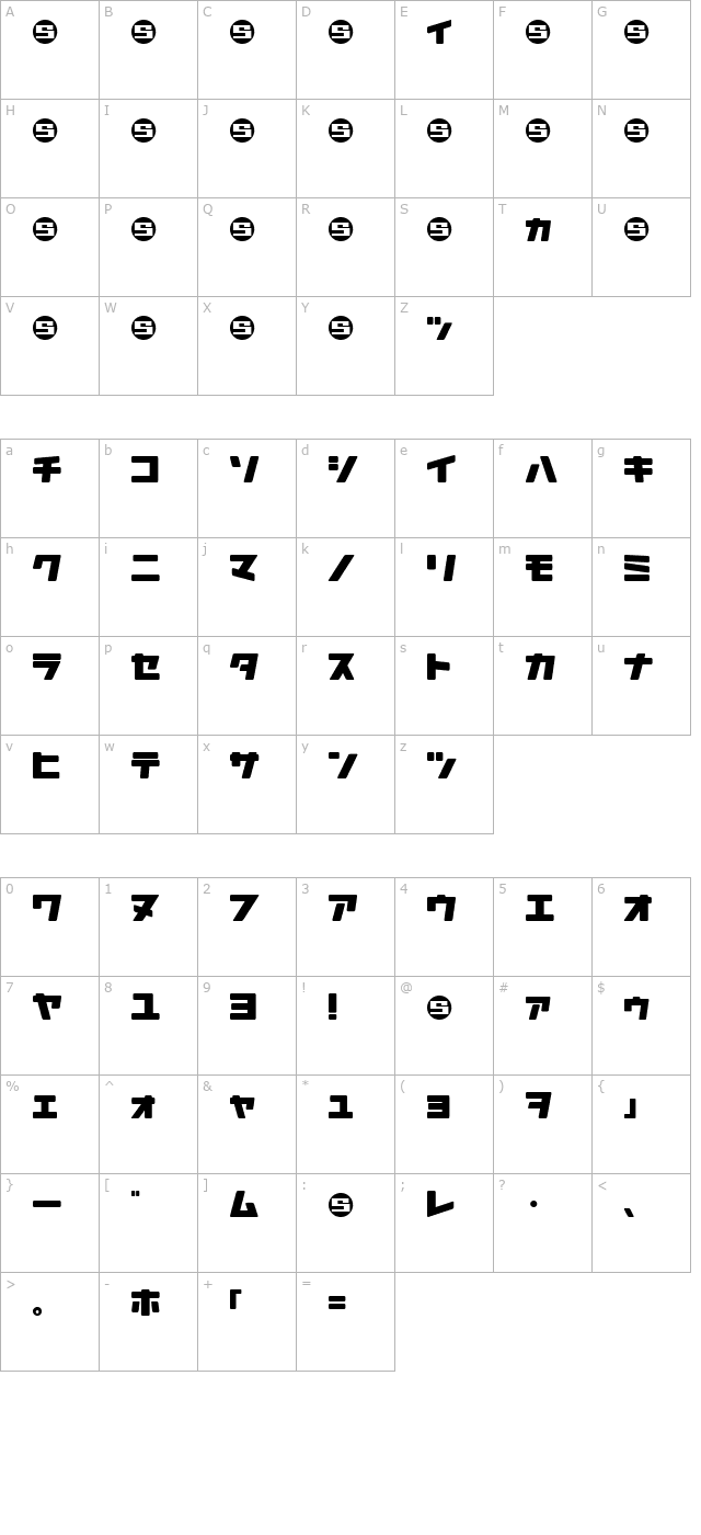 Daidoh Remix RoundJka character map