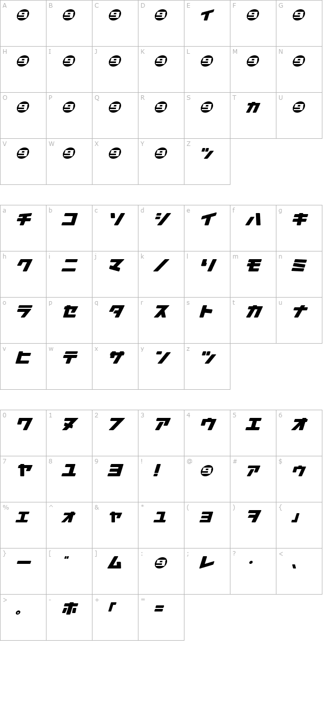 Daidoh Remix RoundJkaSha character map