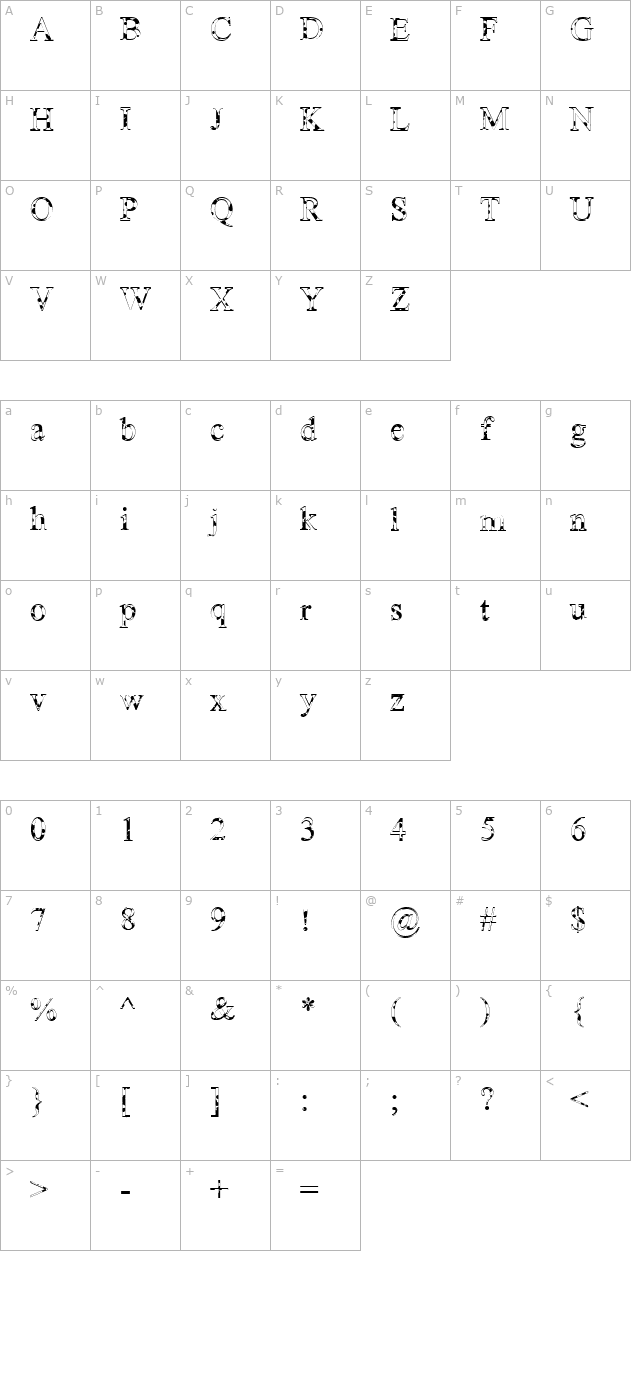 Dalmation By Zane character map