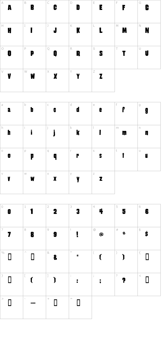 damaged-goods character map