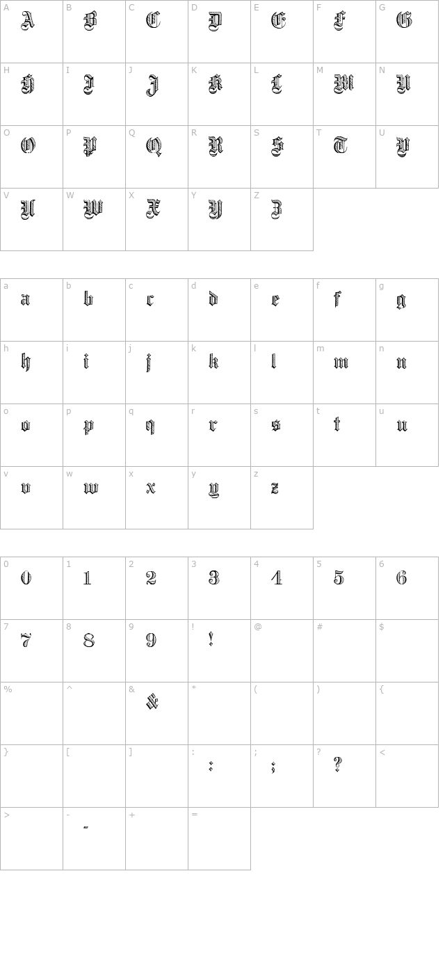 dampfplatz-demibold character map