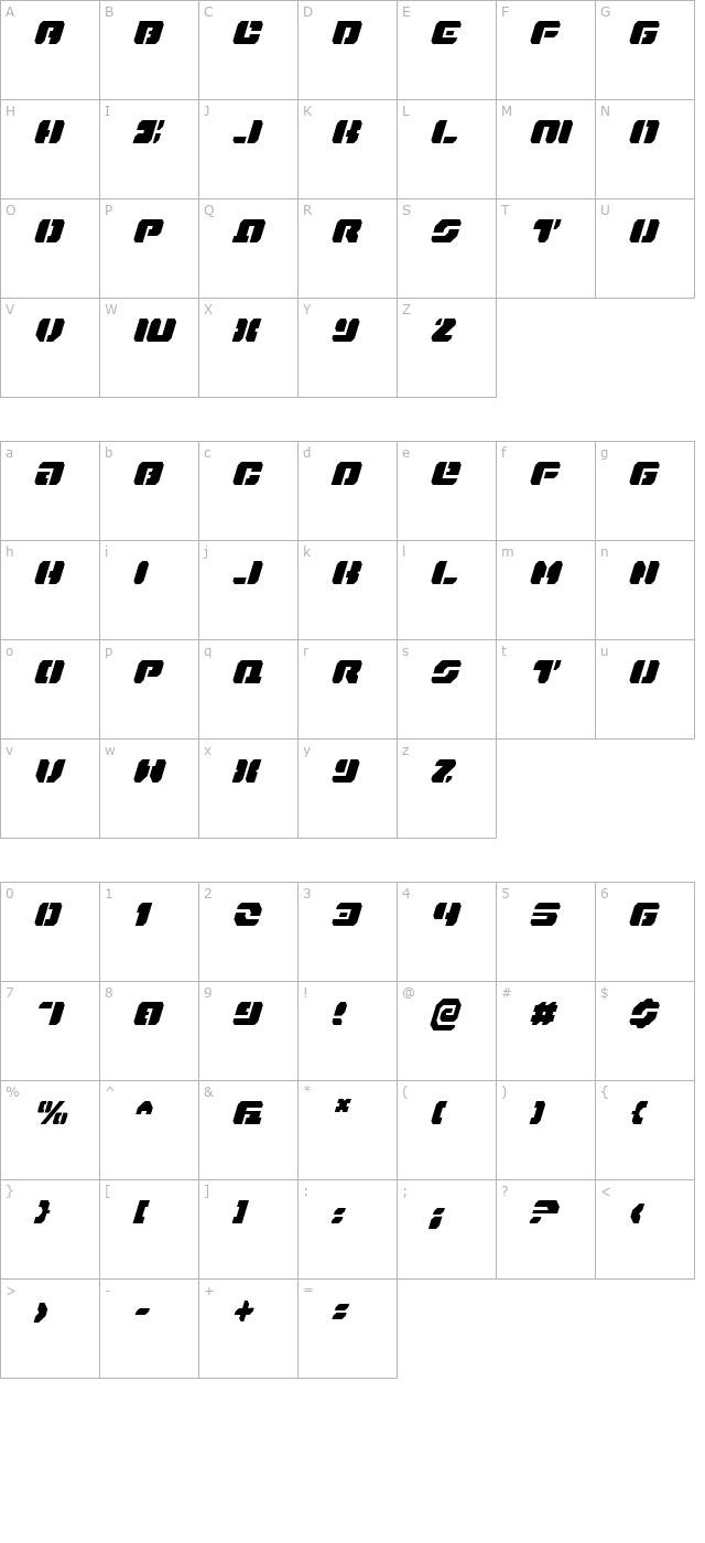 dan-stargate-condensed-italic character map