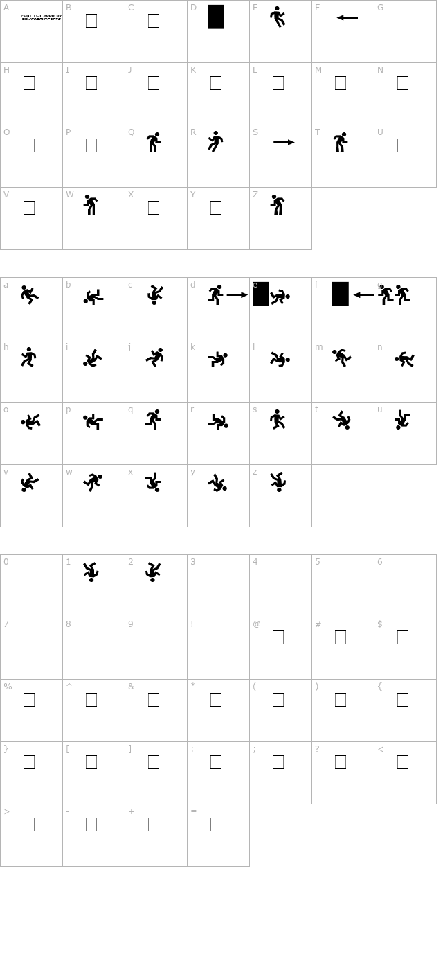 DanceFloor eXit character map