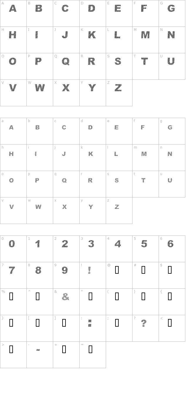 Dar Skin character map