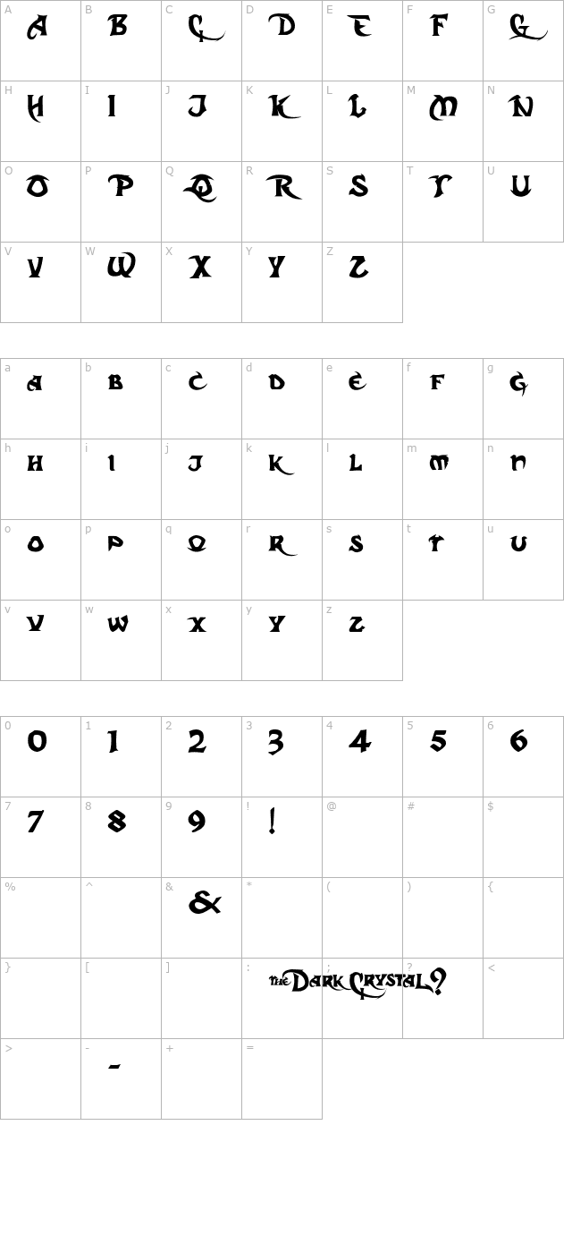 dark-crystal-script character map