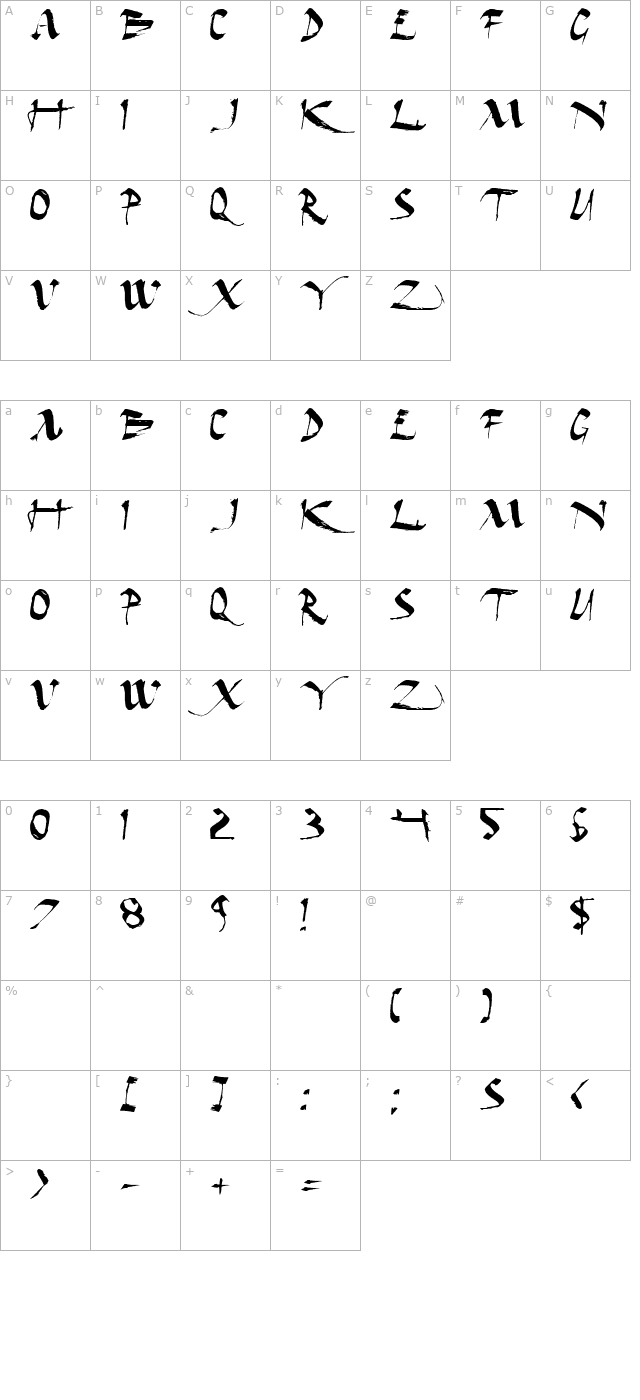 Dark Horse Expanded character map