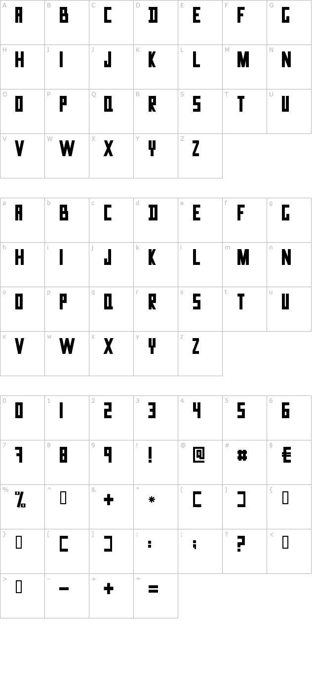 data-trash character map