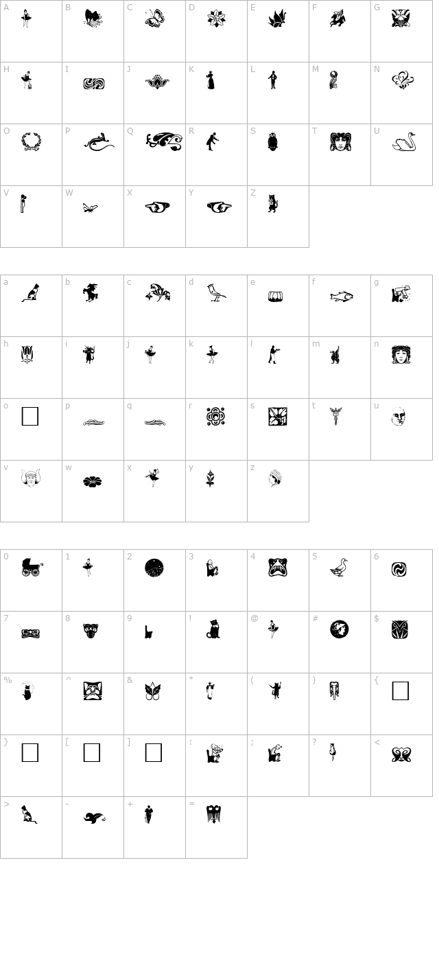 davysdingbats2 character map