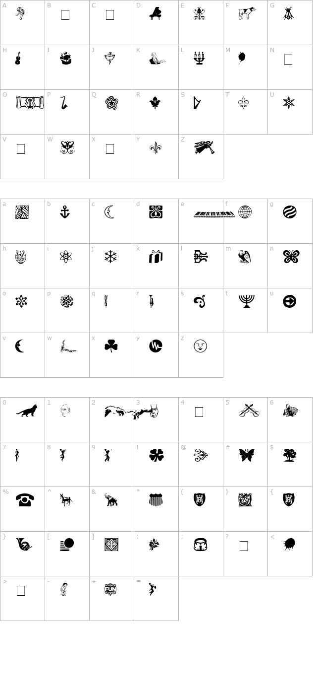 davysotherdingbats-medium character map