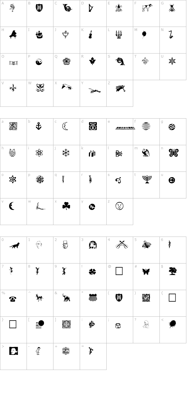 davysotherdingbats character map