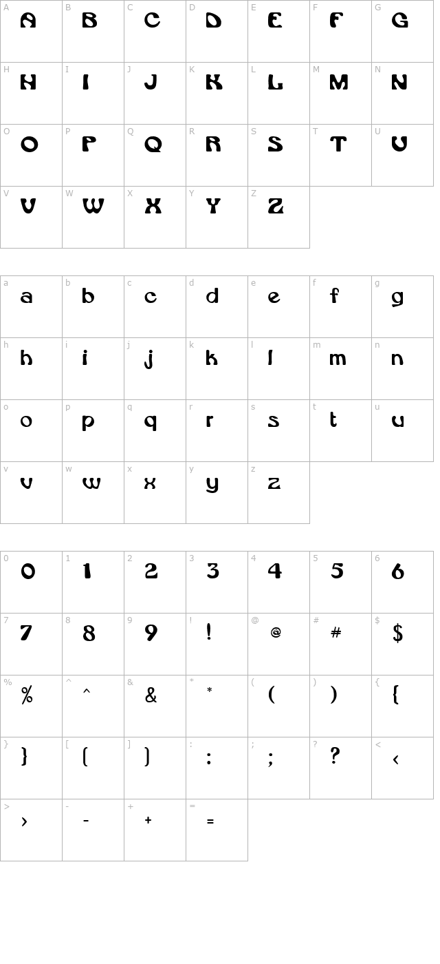 Daytona Regular character map