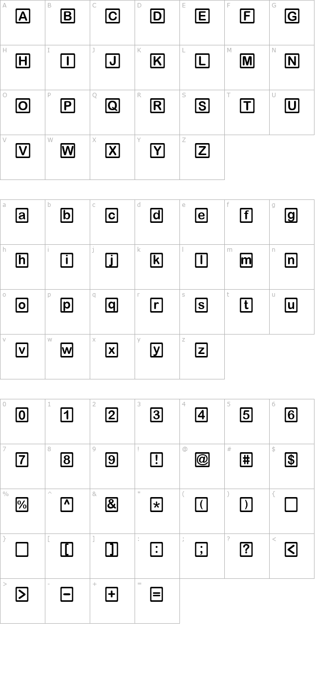 DDD Round Square character map