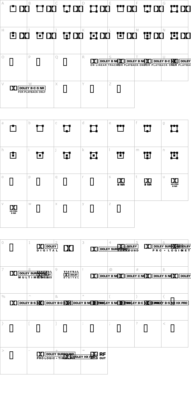 ddlogo character map