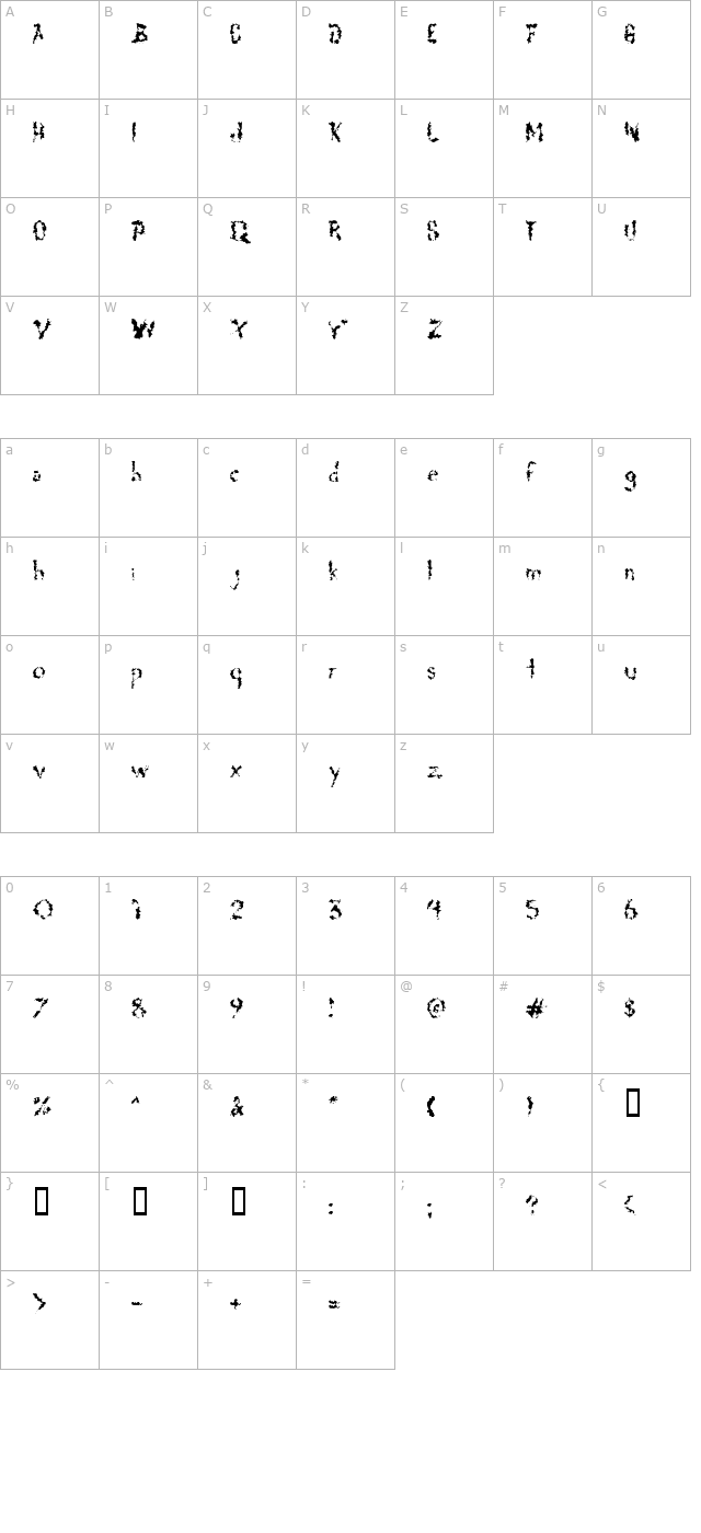 DeadGrit character map