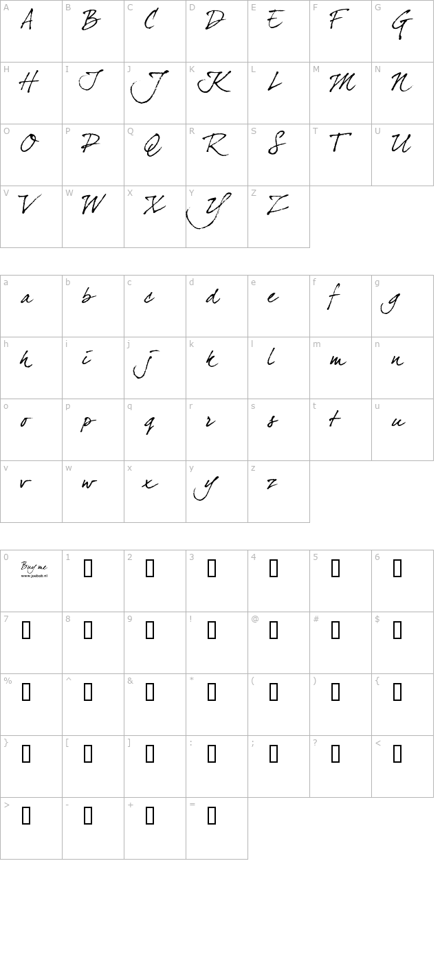 DearJoefour character map