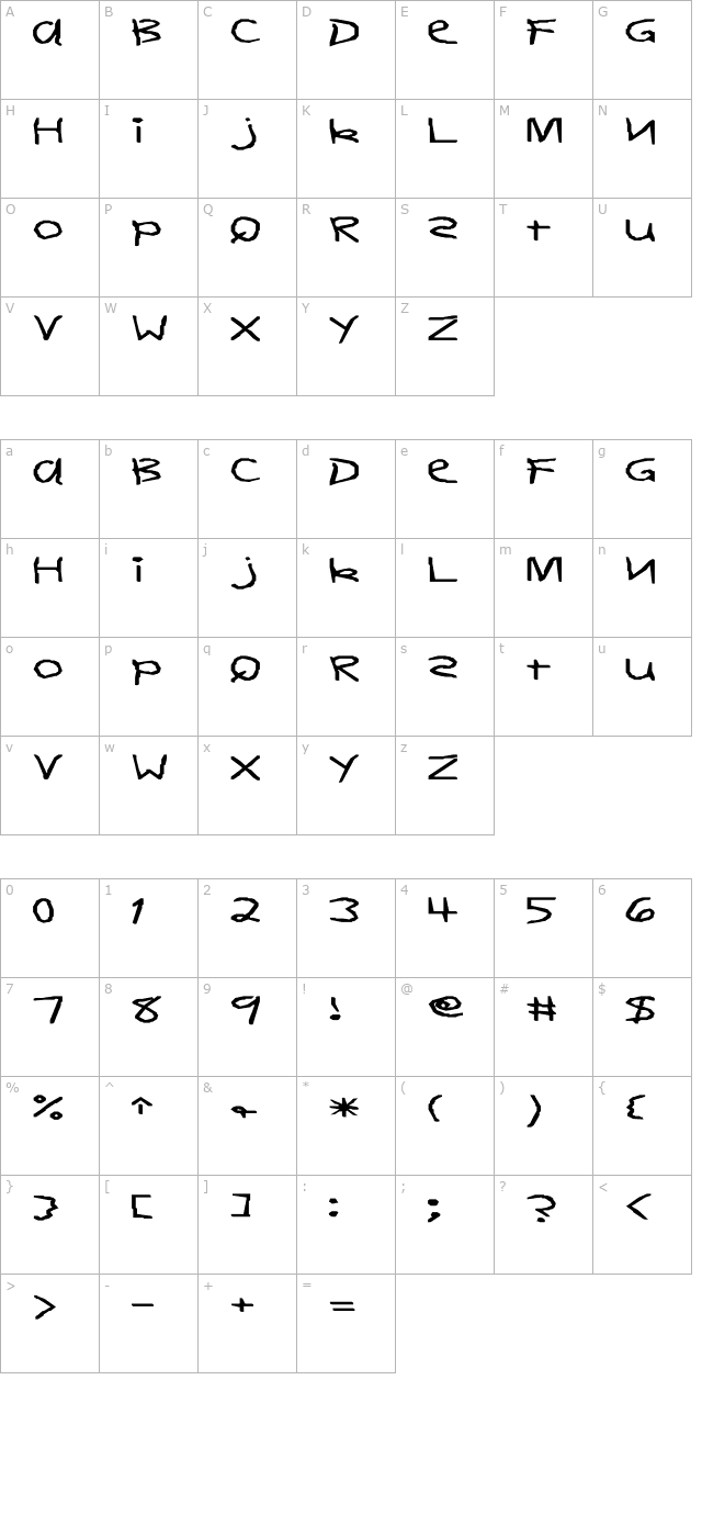 DearTeacher-Normal Ex character map