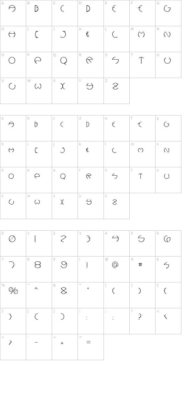 debevic-deco-regular character map