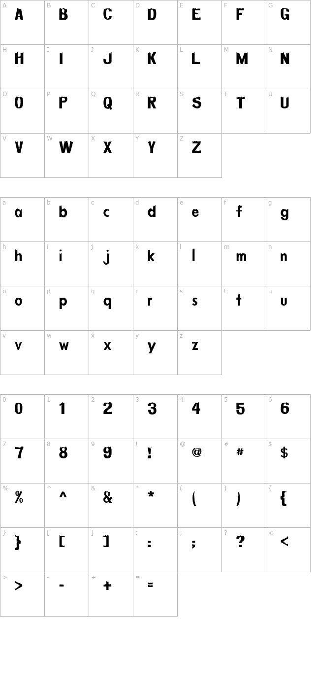 decaying character map