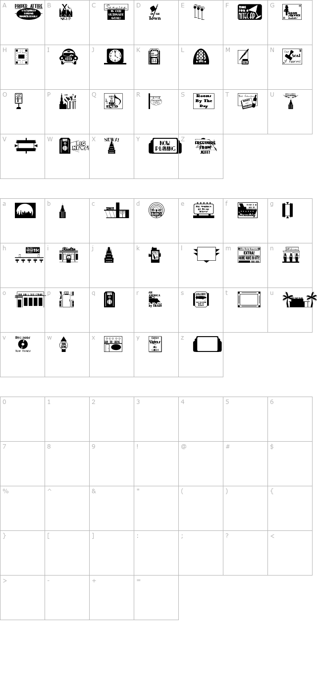 Deco Pics JL character map