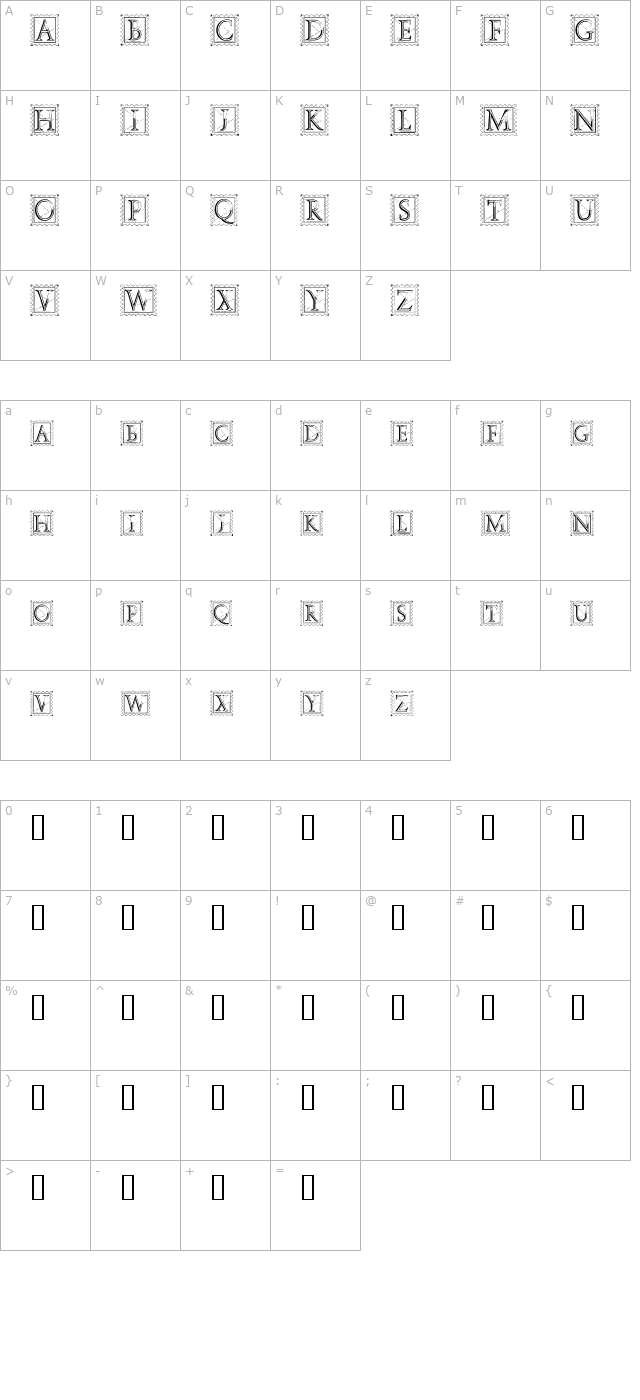 Deco Stamp character map