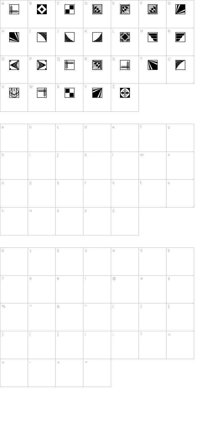 decoborders character map