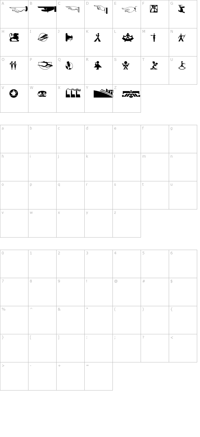 DecoDingbats1 character map