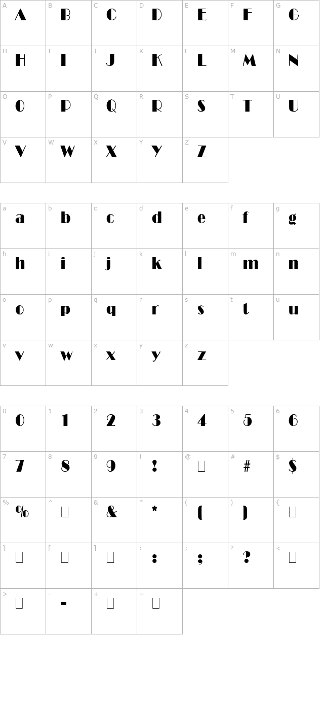 decollage-plain-001001 character map