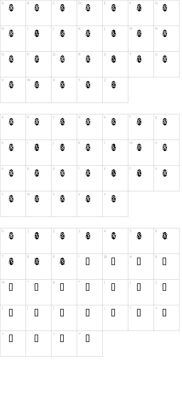 decorette character map