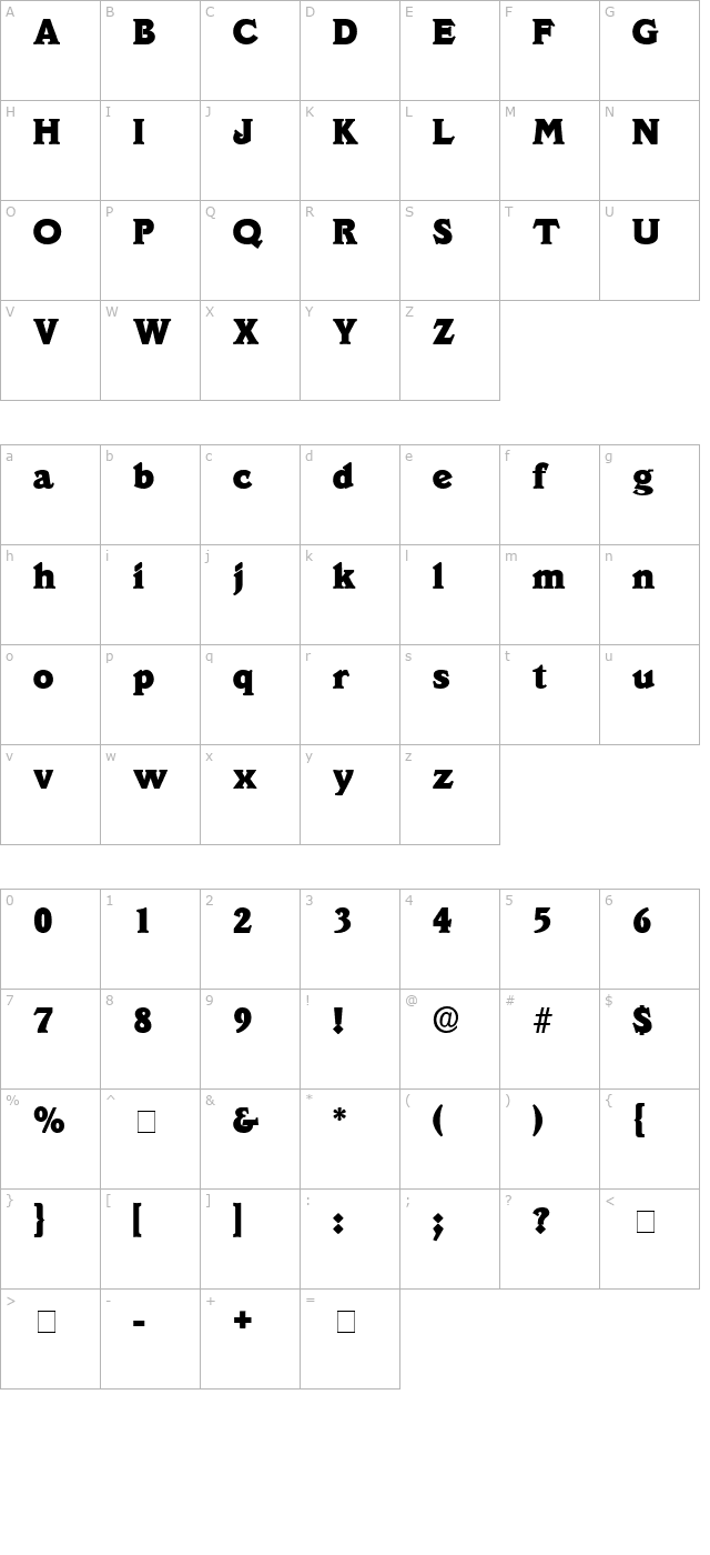 Decus SSi character map