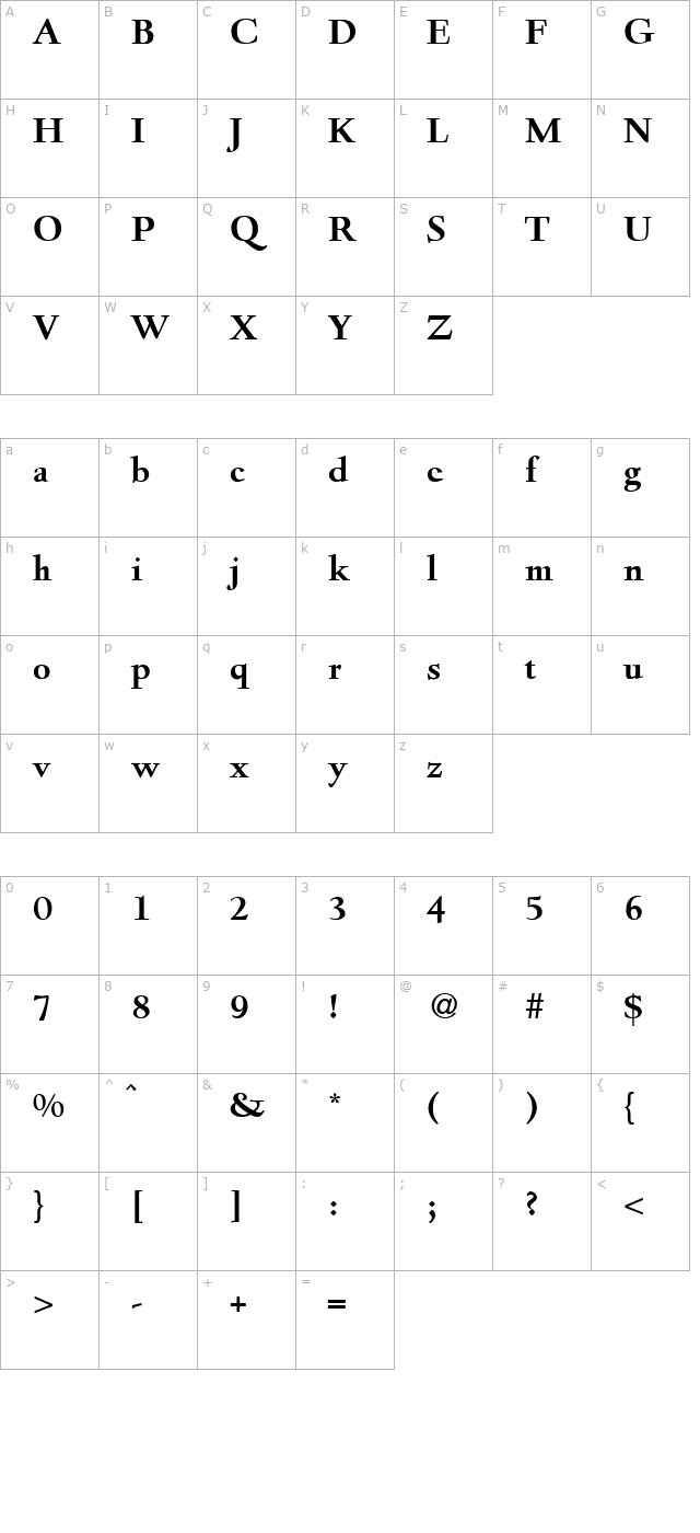 Deemster-Bold character map