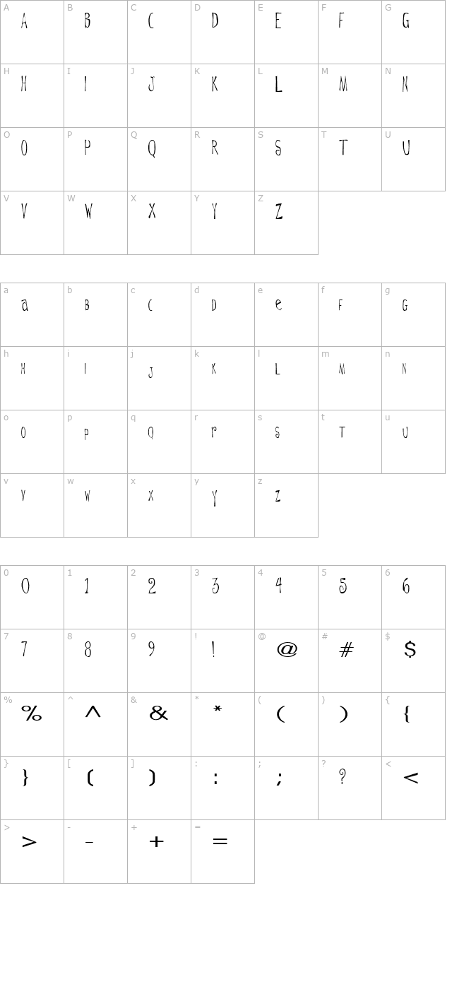 degarthin6-regular-ttext character map