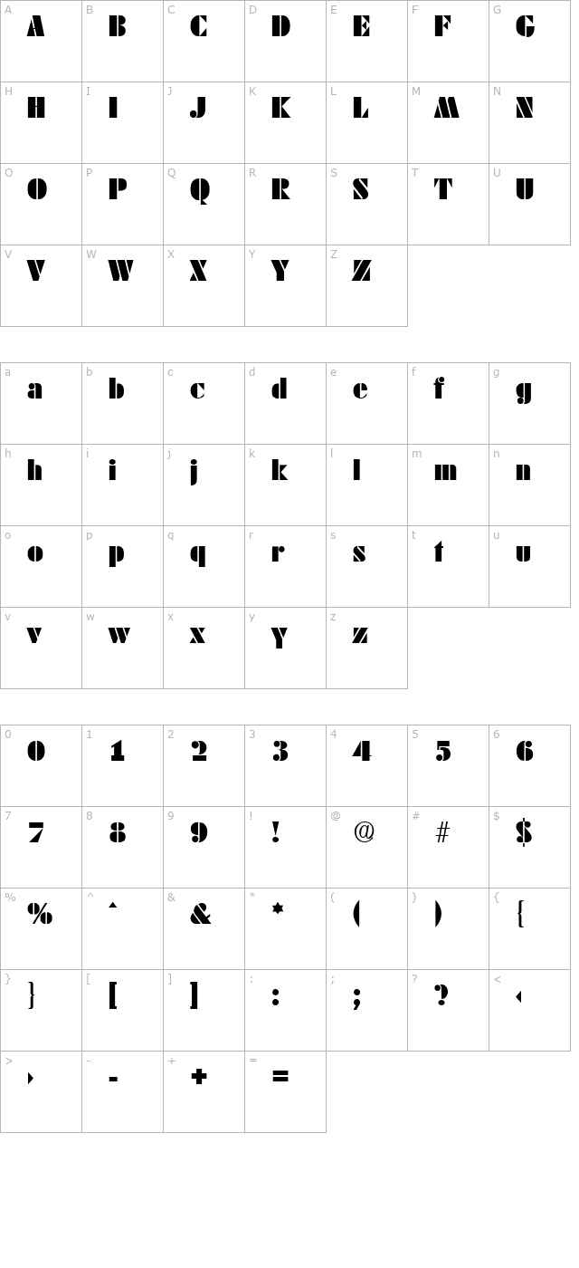 dekoblack character map