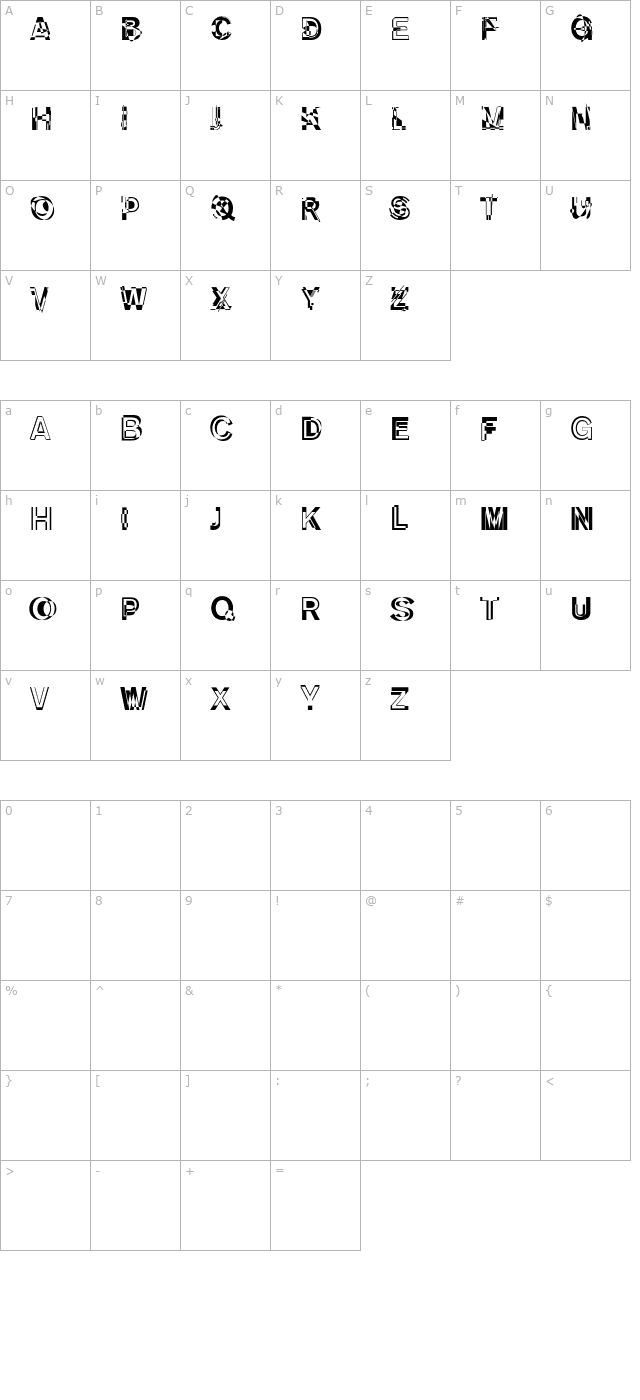 DeKunst Initialen character map