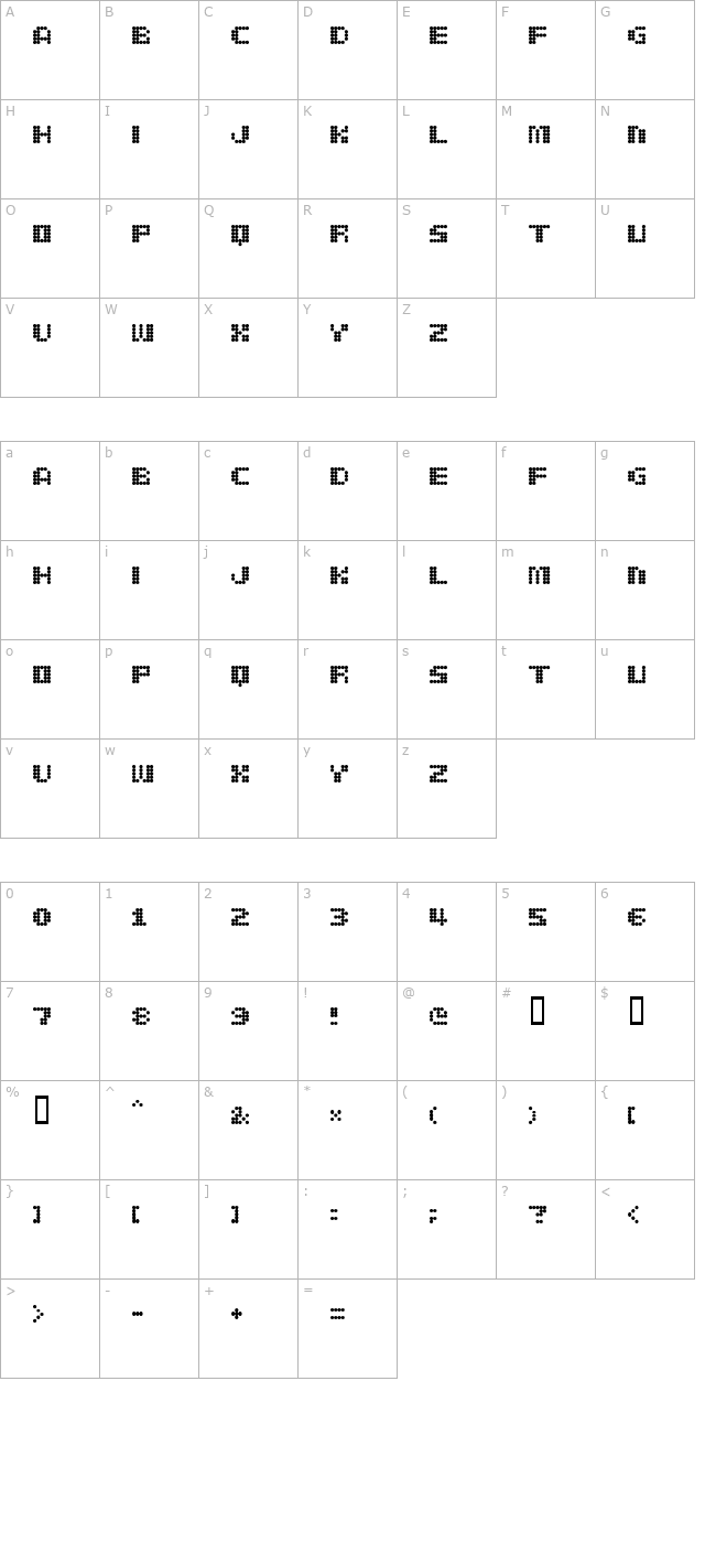 delia character map