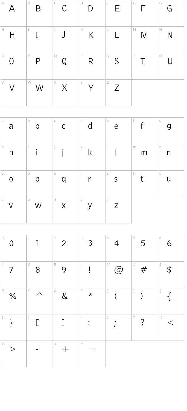 Delinquent Regular character map