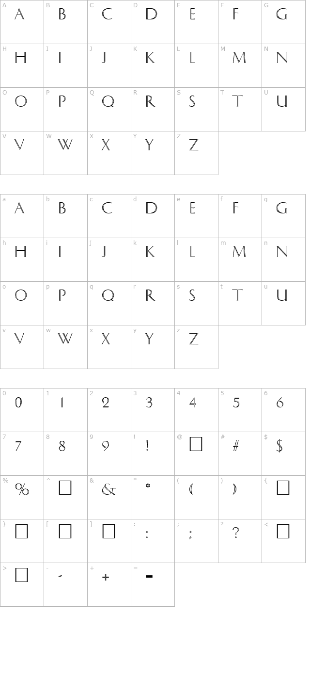 delphi-sf character map