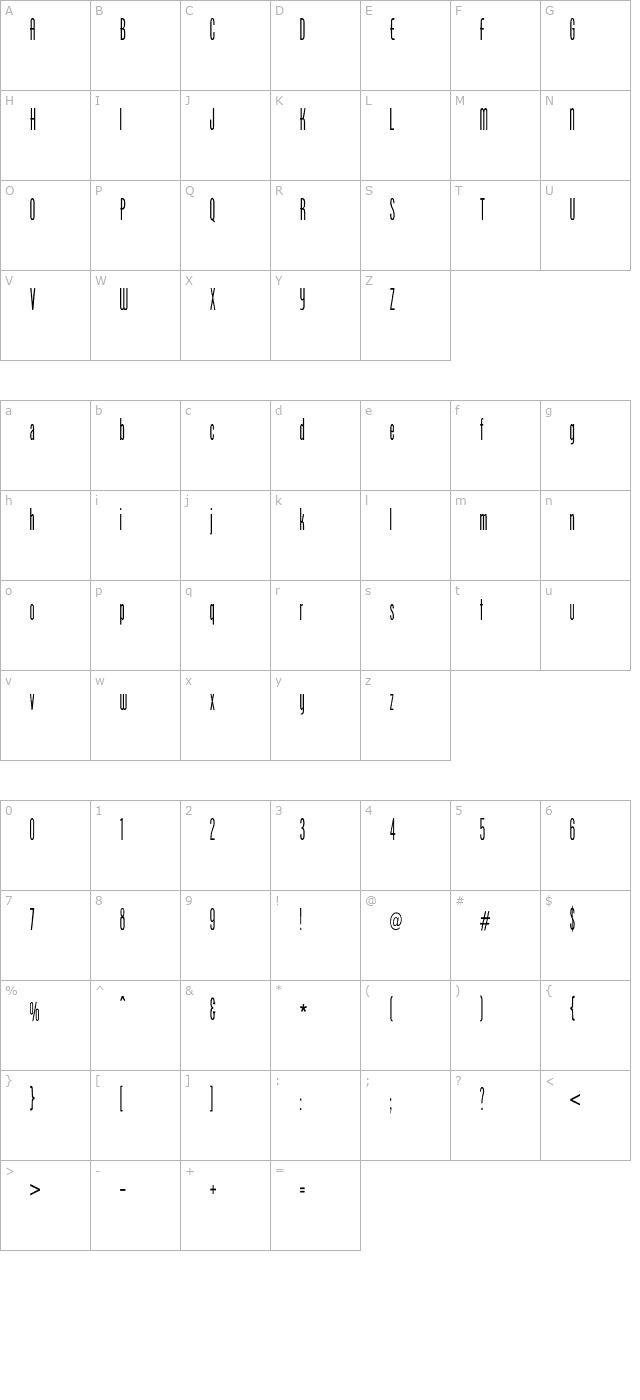 Demilo character map