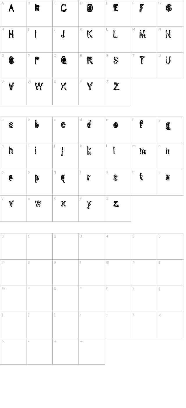 Denigrated character map