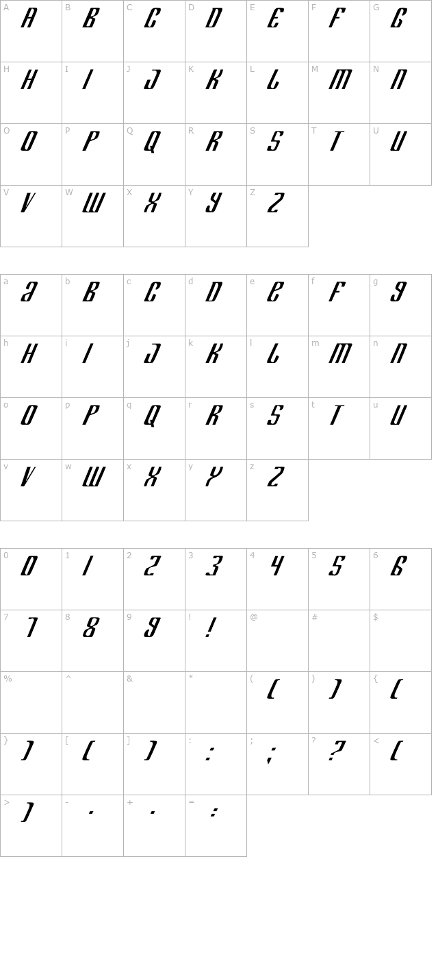 department-h character map