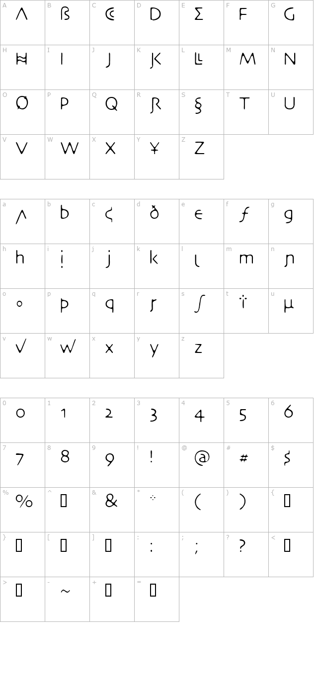 desertcrypt-light character map