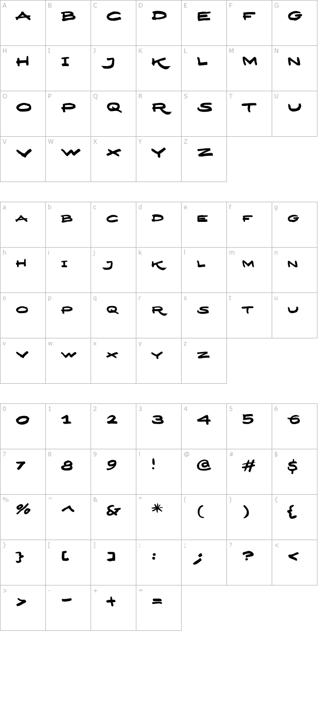 DesignerScript Caps PDF character map