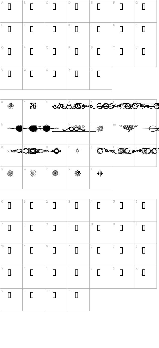 DesignMotif character map