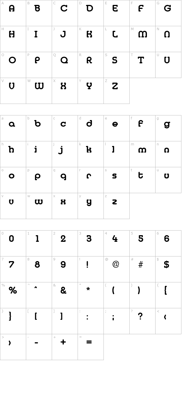 DesireeBeckerMedium character map